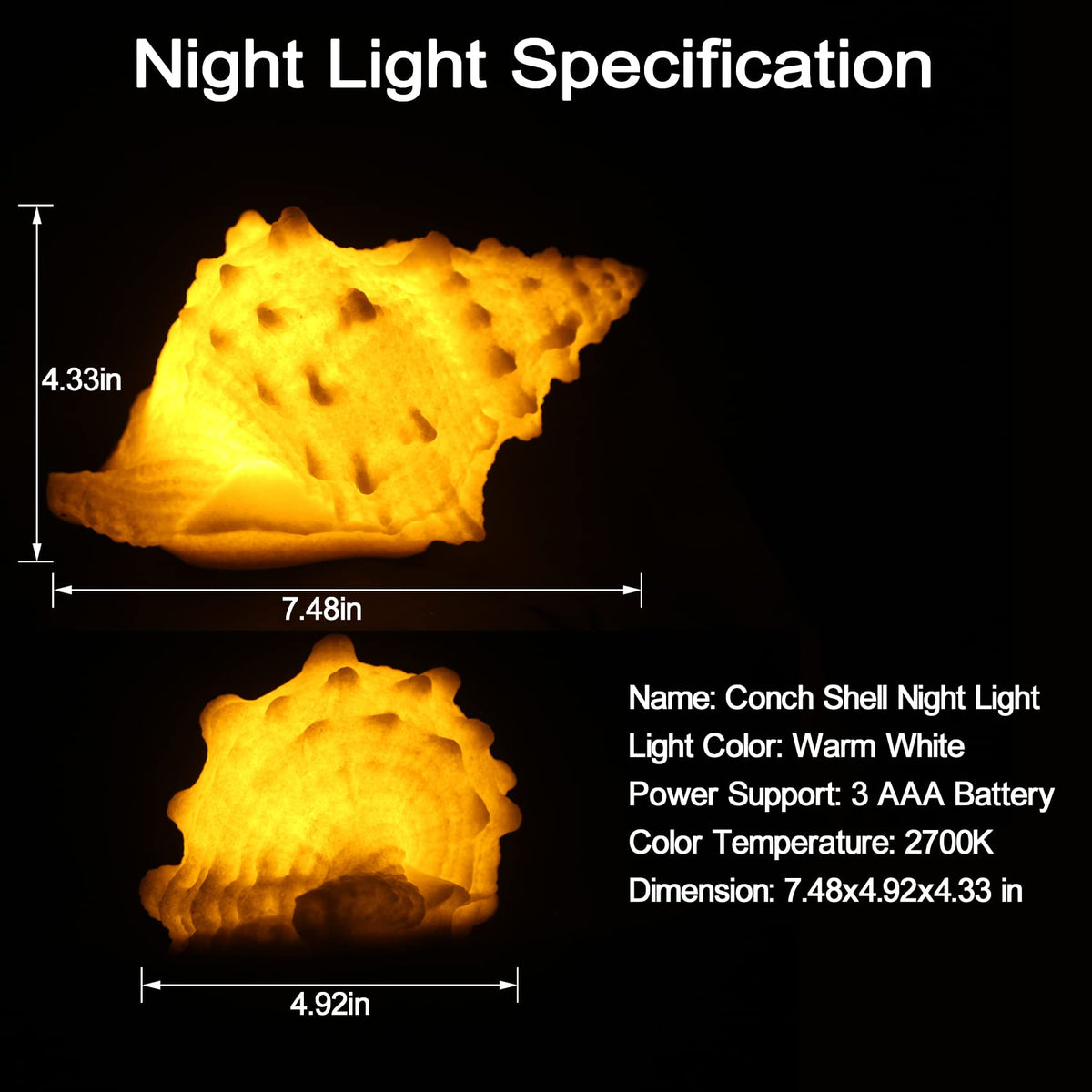 CICINY conch-shell light adds nautical decor to living spaces.