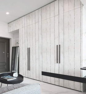 CiCiwind white grey wood wallpaper roll ready for wall application.