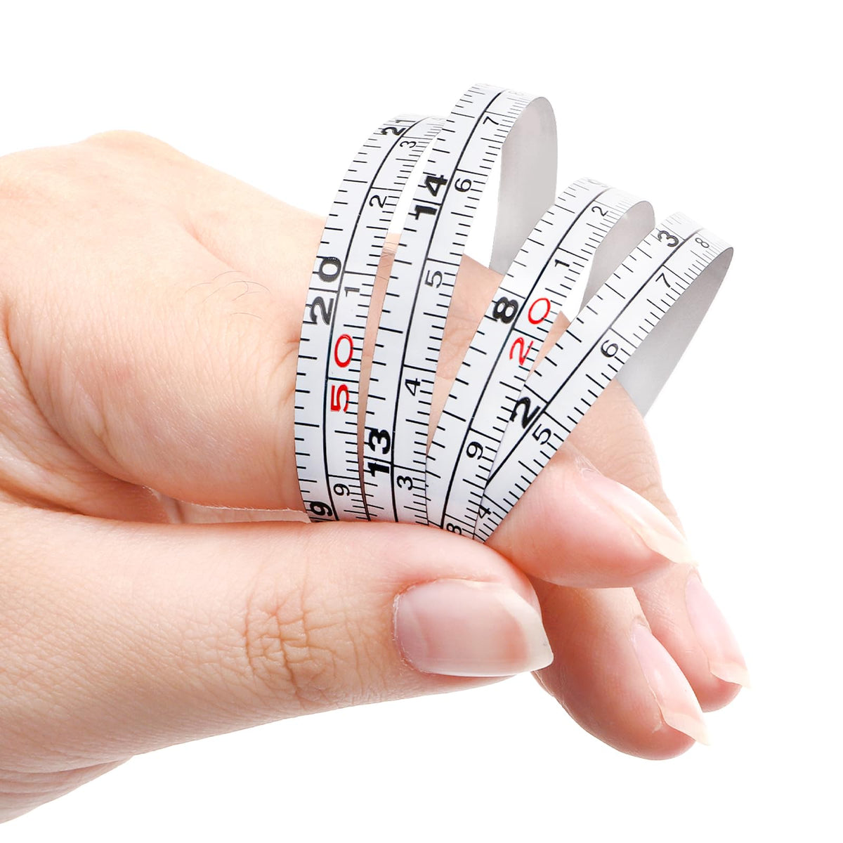 Cididu bendable tape measure flexes to measure curved surfaces.
