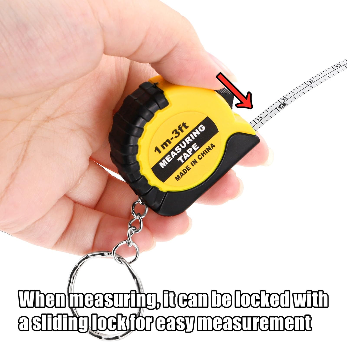 Cididu three-scale tape measure shows inches, centimeters and feet for versatile readings.