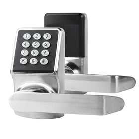 Cielsa Dawn electronic door lock with handle, front view for keyless entry and style