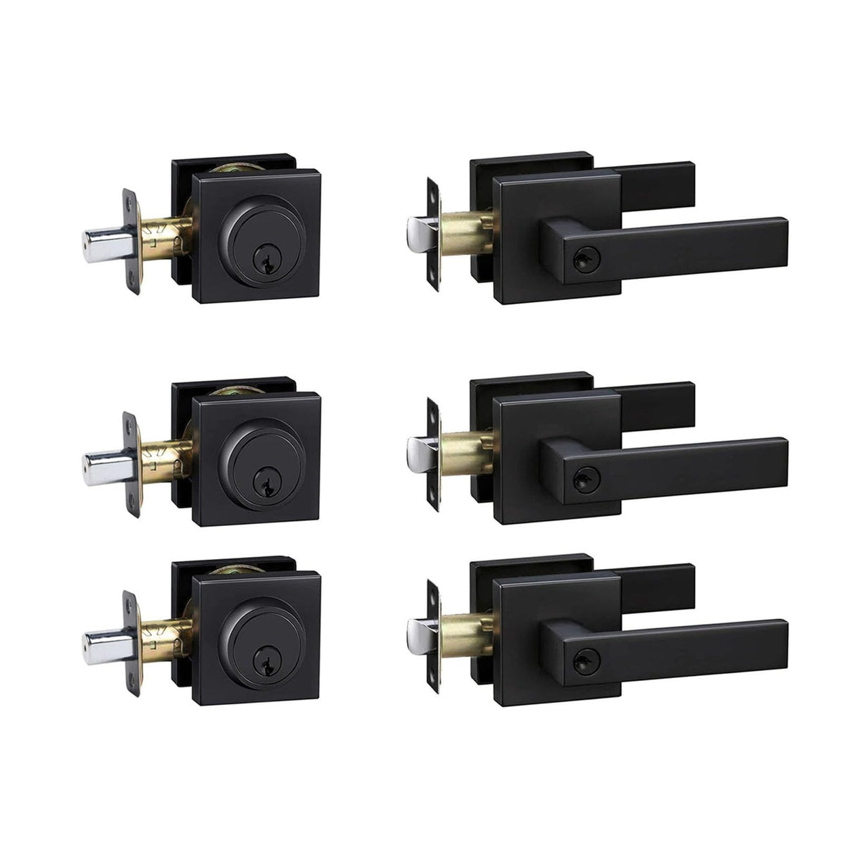 Cielsa Dawn exterior lock set with deadbolt in matte black for secure home entry.