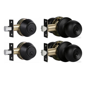 Cielsa Dawn exterior lock set on front door with matte black finish for secure entry.