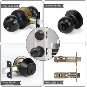 Cielsa Dawn front door lock set door knob close-up demonstrating smooth operation.