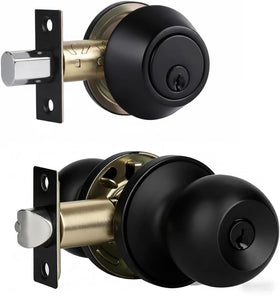 Cielsa Dawn front door lock set exterior in matte black for durable security.
