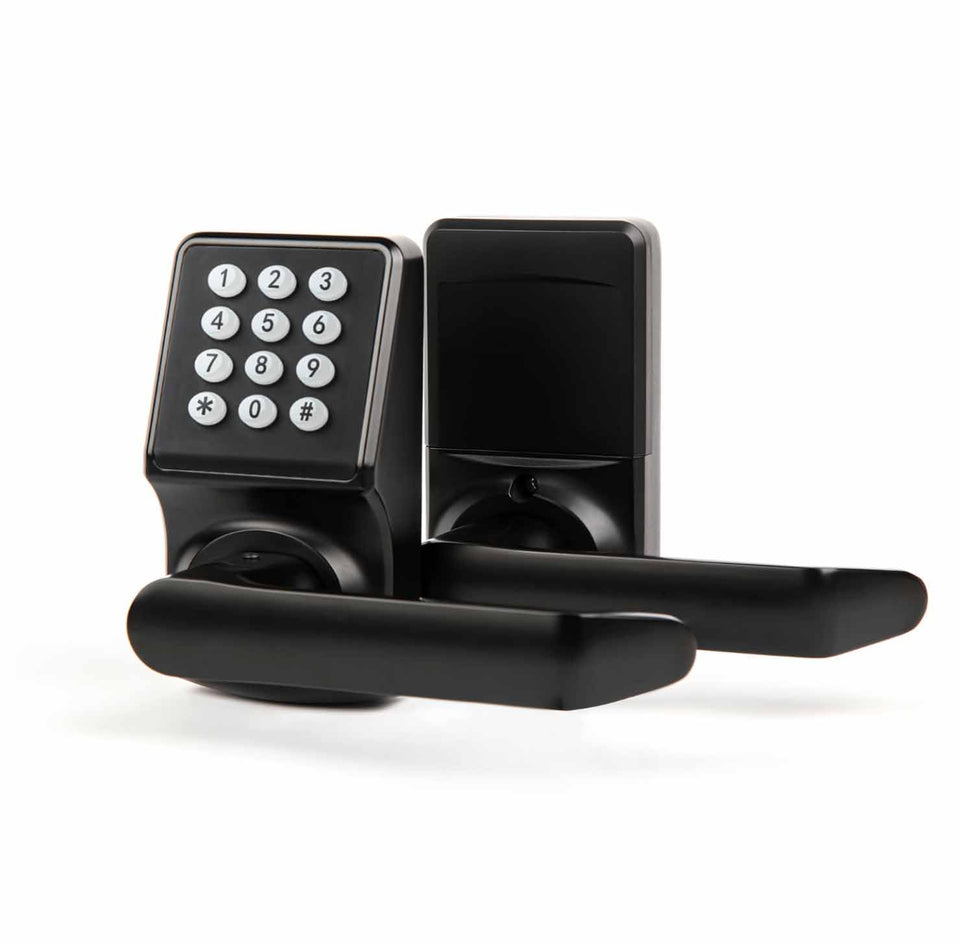 Cielsa Dawn keyless entry lock with handle, front view, secure access for home or hotel