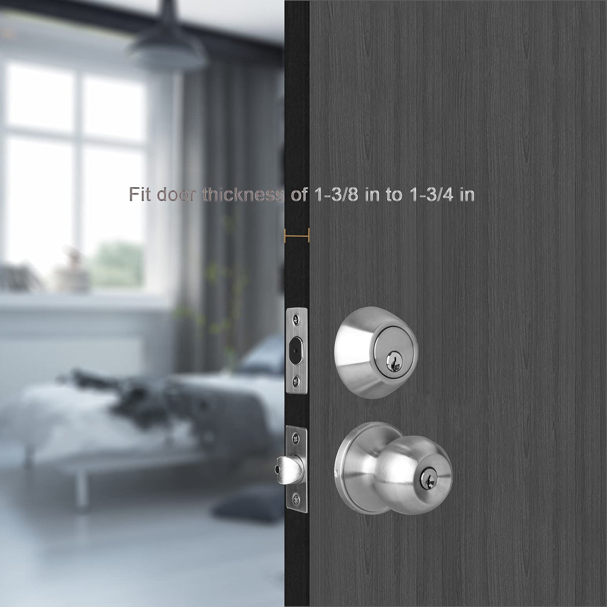 Cielsa Dawn satin nickel deadbolt for secure exterior entry