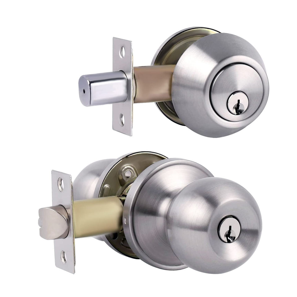Cielsa Dawn satin nickel door knob with exterior look and modern finish
