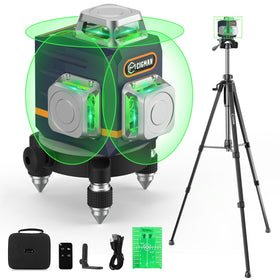CIGMAN 3D laser level with tripod for precise room layout and shelving alignment