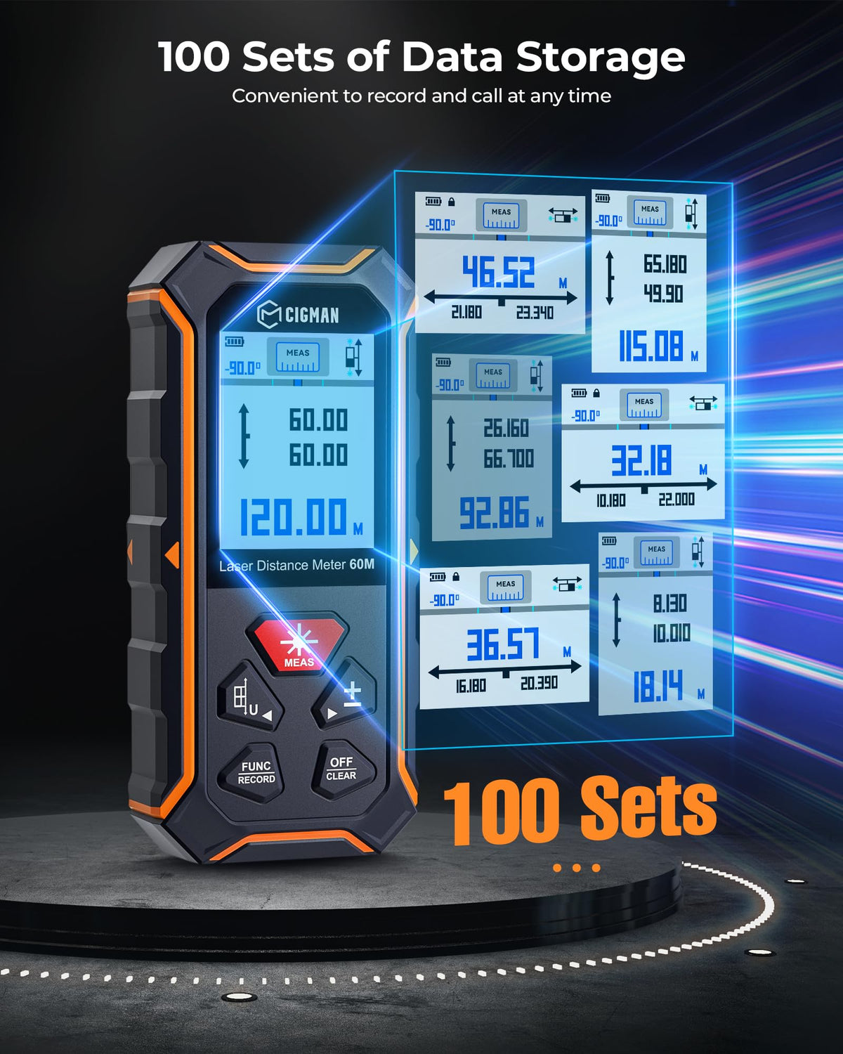 CIGMAN dual laser measuring tool bilateral mode demonstrating versatile measurement