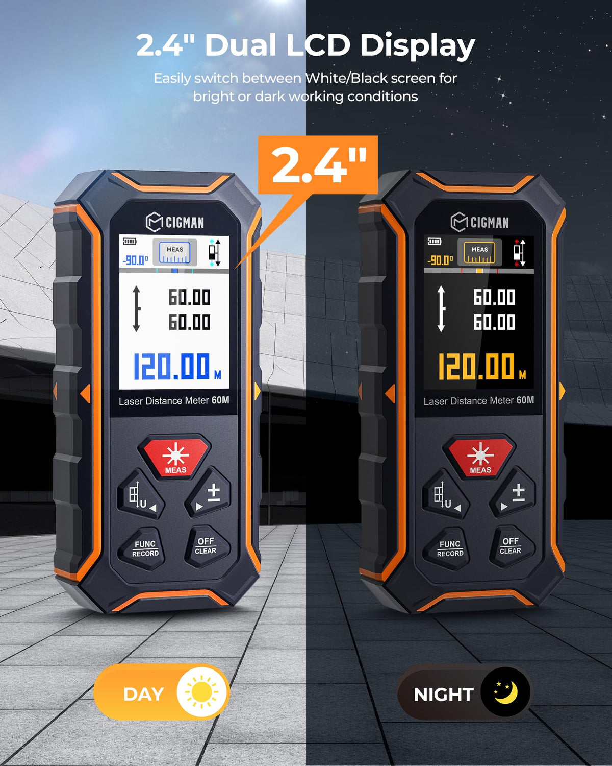 CIGMAN tool display close-up with color backlit screen for easy reading