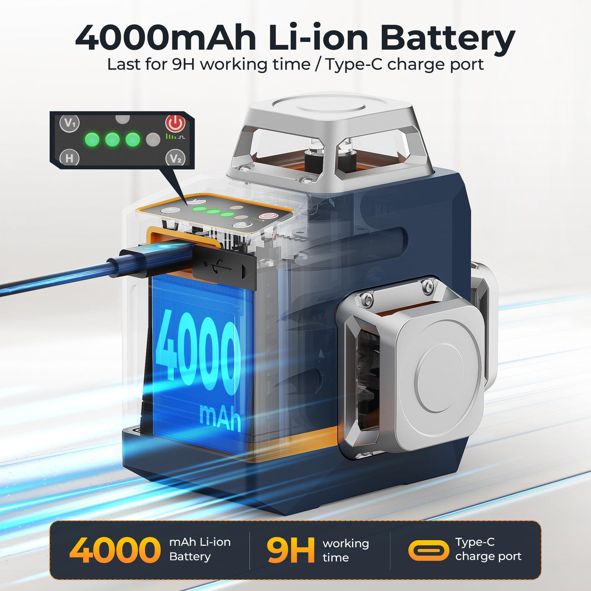 CIGMAN laser level remote-control enables hands-free visibility and brightness adjustments