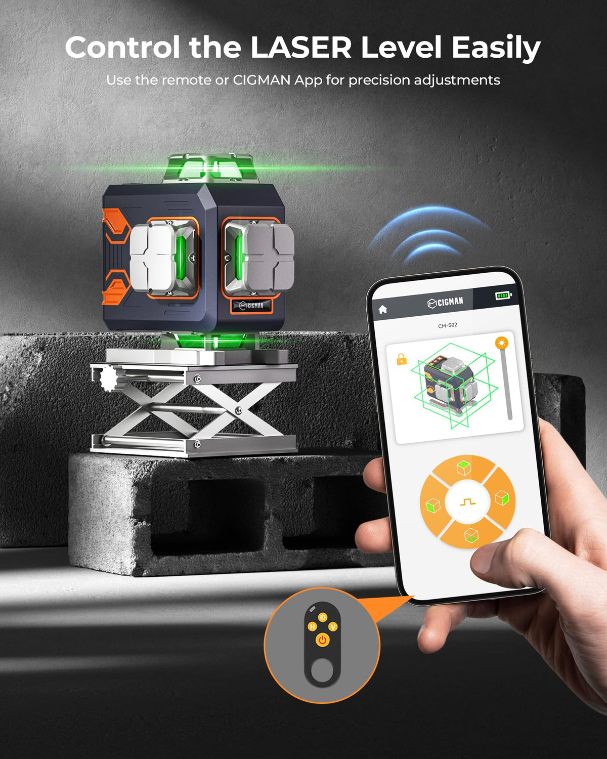 CIGMAN remote app control enables on-the-fly brightness and mode adjustments
