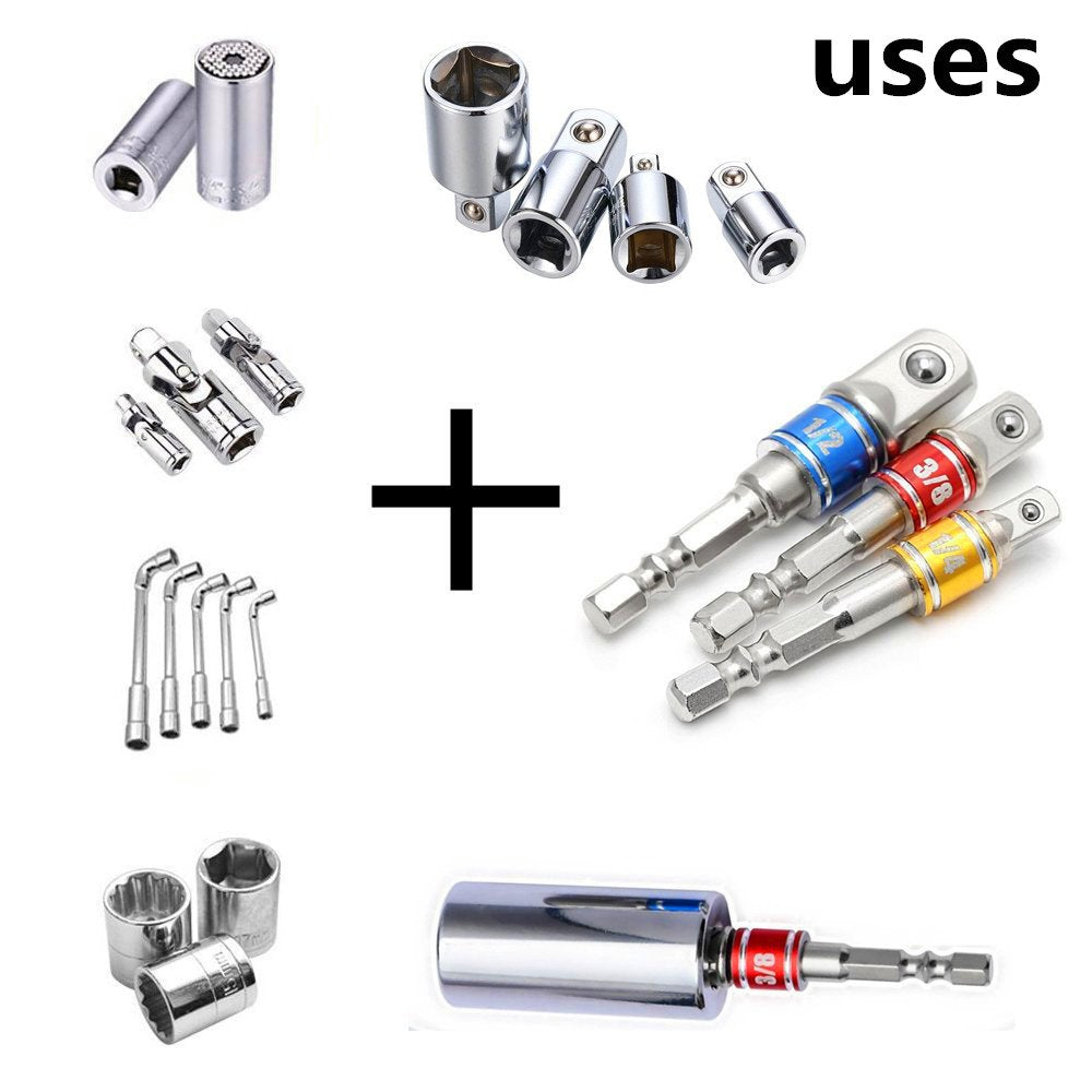 CIGOTU three-piece socket adapter set for quick tool conversions