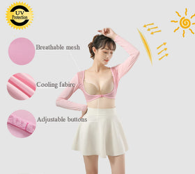 Ciguo cooling shawl white, side view, lightweight wrap for sun protection and airflow