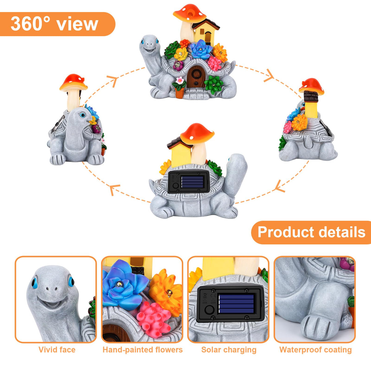 Cikoube turtle lawn decor adds cozy ambiance