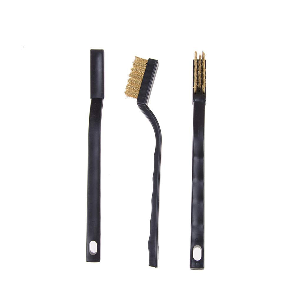 CILEONBE brass wire brush head close-up showing durable bristles for rust removal.