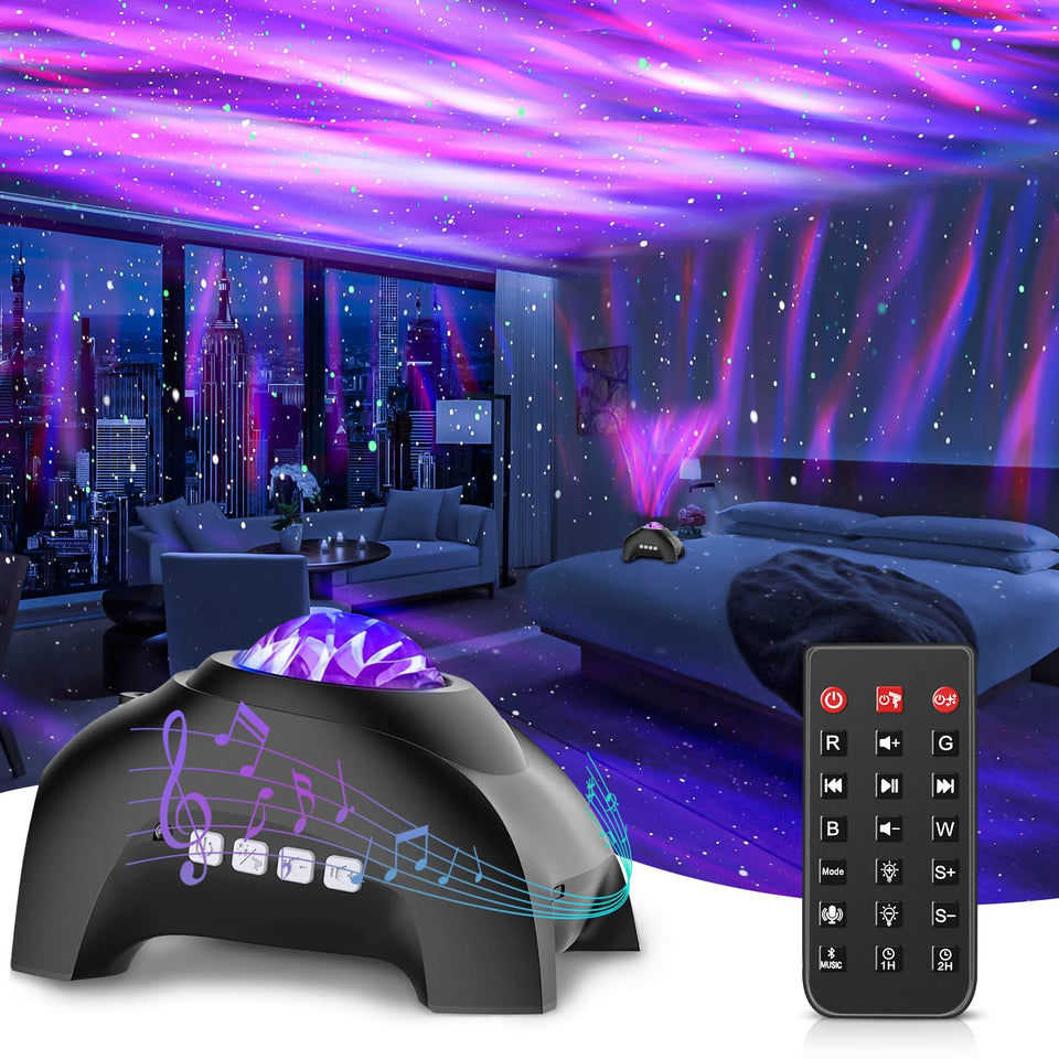 CIMELR Star Projector displays aurora lights for immersive night ambience.