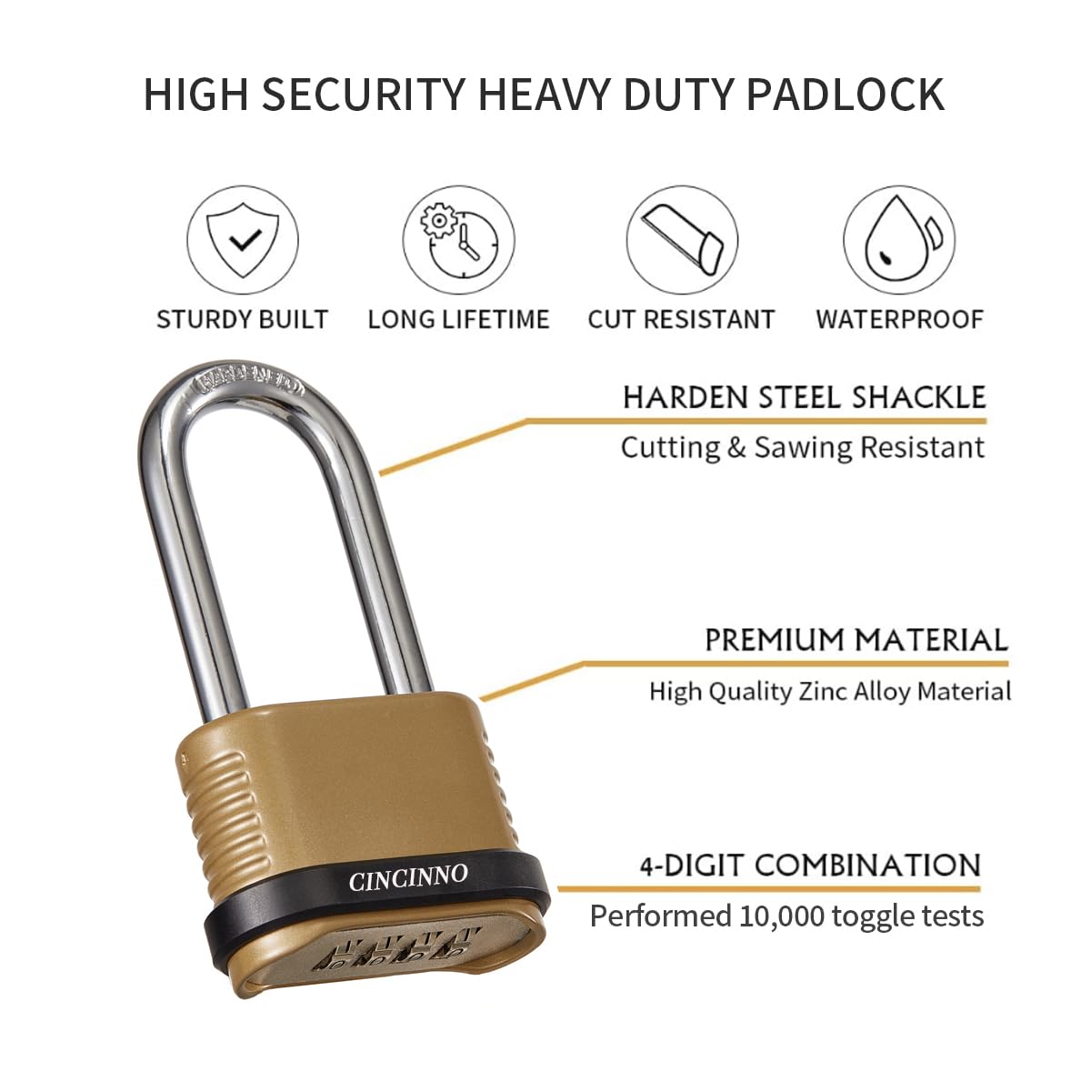 CINCINNO 4-digit dial visible for quick, keyless access.