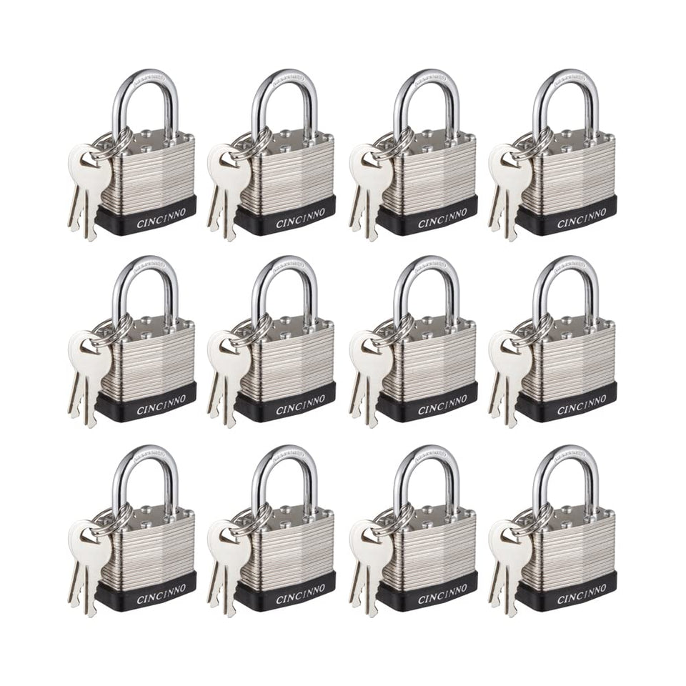 CINCINNO 40mm padlock close-up with nickel plating and smooth operation.