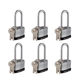 CINCINNO laminated steel padlock 6-pack keyed-alike for multi-point security
