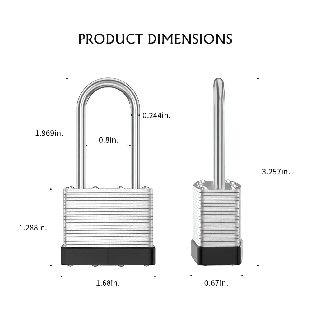 CINCINNO padlock with long shackle highlighting extended reach