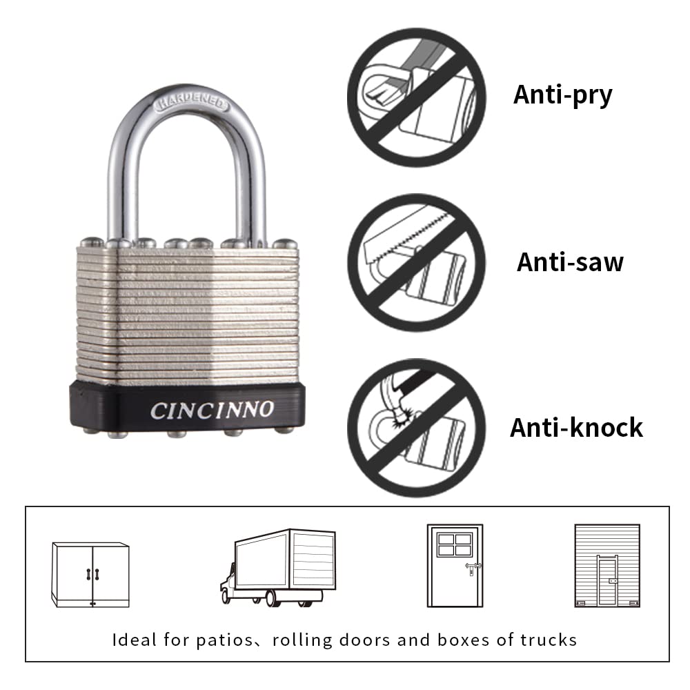 CINCINNO hardened shackle detail emphasizes cut resistance and long-term reliability.