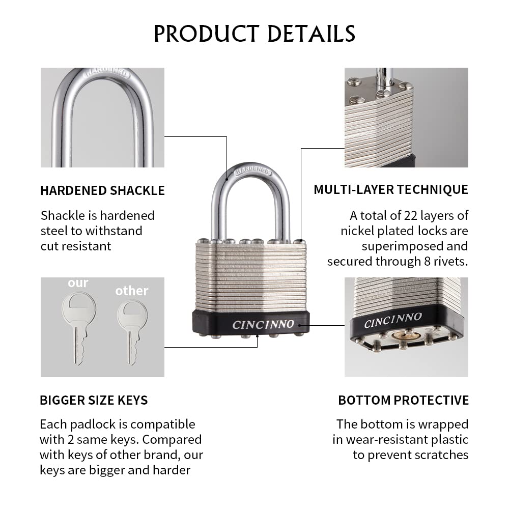 CINCINNO padlock on an outdoor gate demonstrates weather resistance for durable exterior protection.