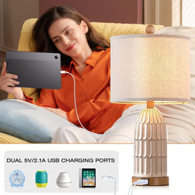 Cinkeda Boho table lamps 3-way dimmer touch for effortless brightness control