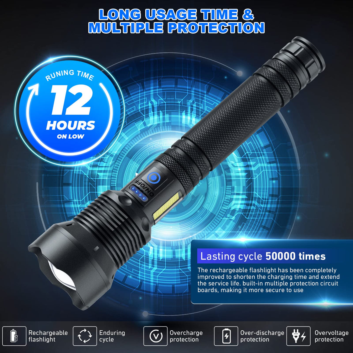 Cinlinso adjustable beam distance provides wide visibility and long-range observation.