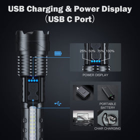 Cinlinso flashlight non-slip body maintains grip in rain