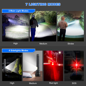 Cinlinso rechargeable LED flashlight side view for everyday use.
