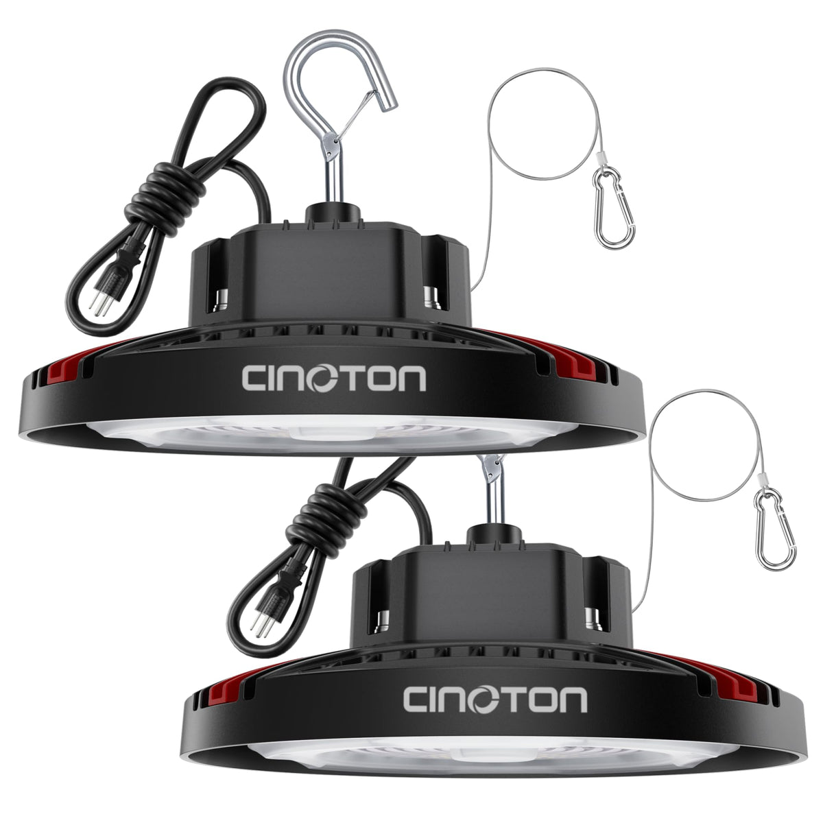 CINOTON 160W UFO LED high bay light front view for bright warehouse illumination