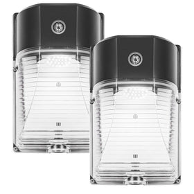 Cinoton 26W wall pack with dusk-to-dawn sensor for convenient outdoor lighting.