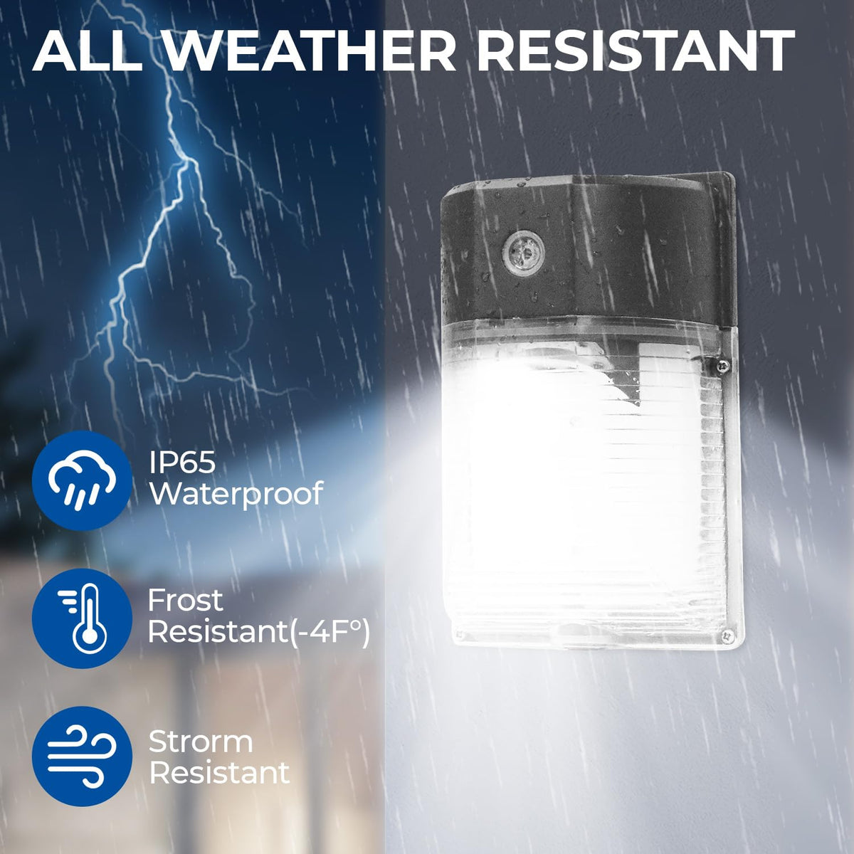 Cinoton 30-LED wall pack delivers 3000lm for bright, wide-area coverage.