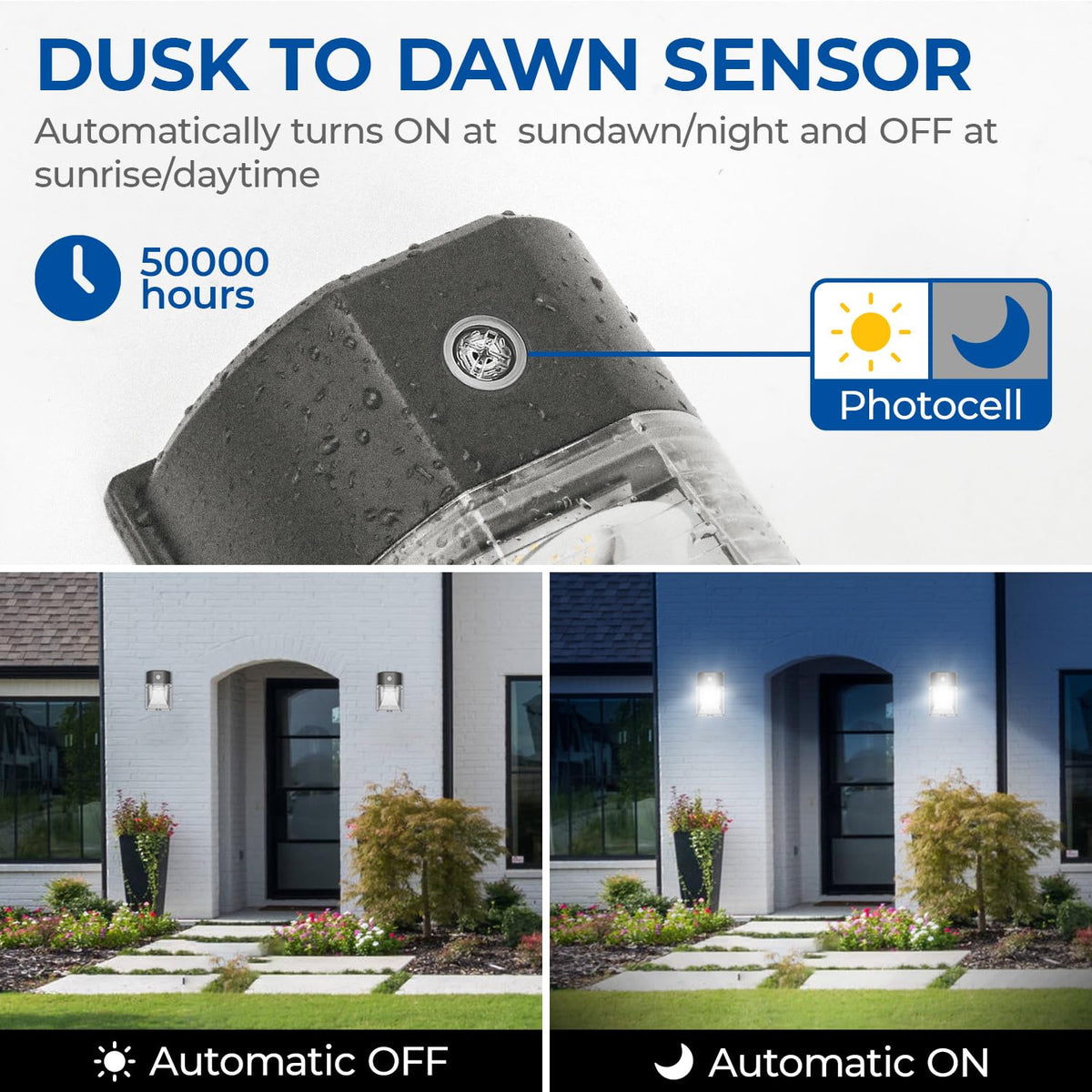 Cinoton outdoor wall pack with IP65 aluminium housing built for harsh weather.