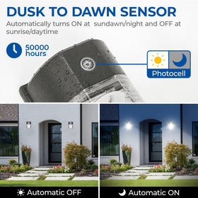 Cinoton outdoor wall pack with IP65 aluminium housing built for harsh weather.