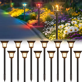 CINOTON RGBcw pathway light glowing in static mode for vibrant walkway lighting