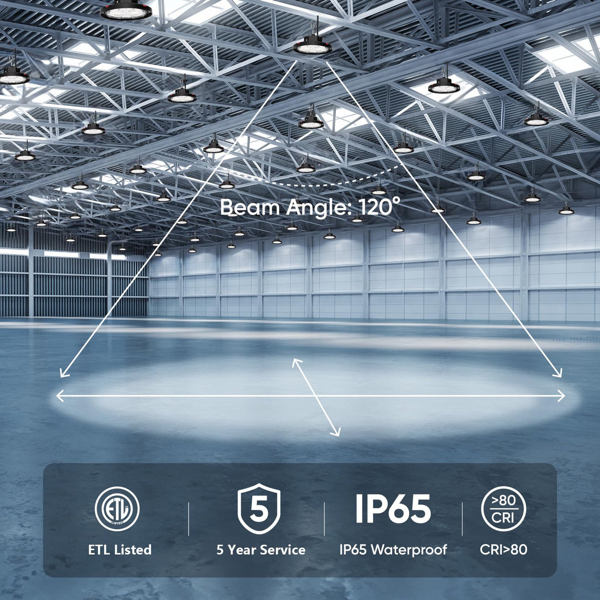 ETL-certified CINOTON high bay light ensuring safe installation