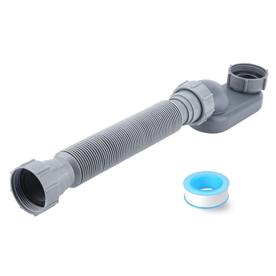 Cinsda low-profile P-trap assembly for compact freestanding tubs, easy to install