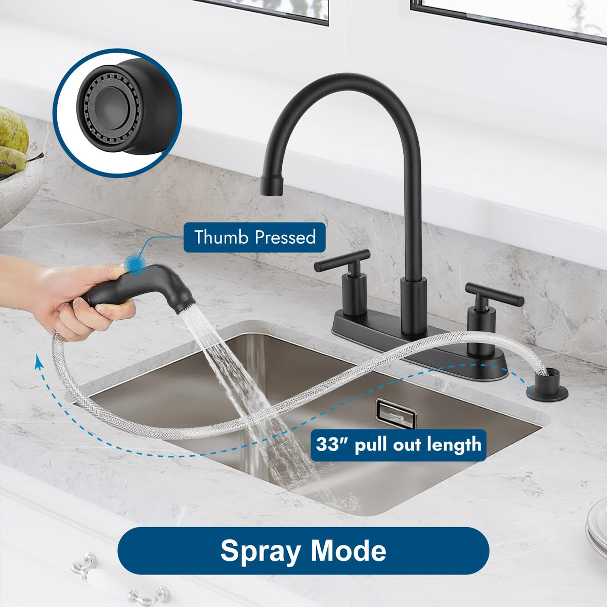 Cinwiny 8-inch centerset faucet fits standard sinks cleanly