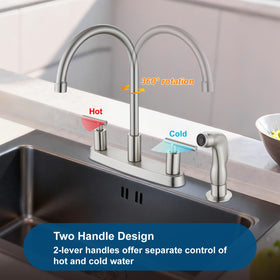 Cinwiny 8-inch installation supports 3 or 4 hole setups for flexibility