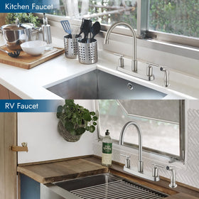 Cinwiny brushed nickel finish on faucet resists fingerprints and water spots