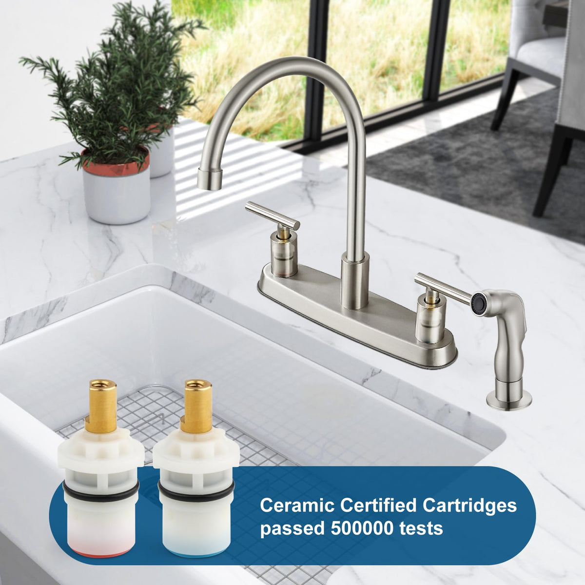 Cinwiny pull-out sprayer delivers powerful stream for thorough dish cleaning