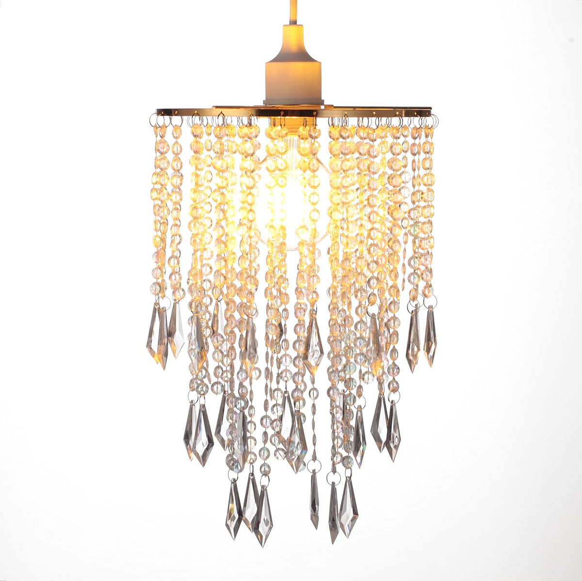 Cioceen acrylic chandelier beads detail highlighting sparkle
