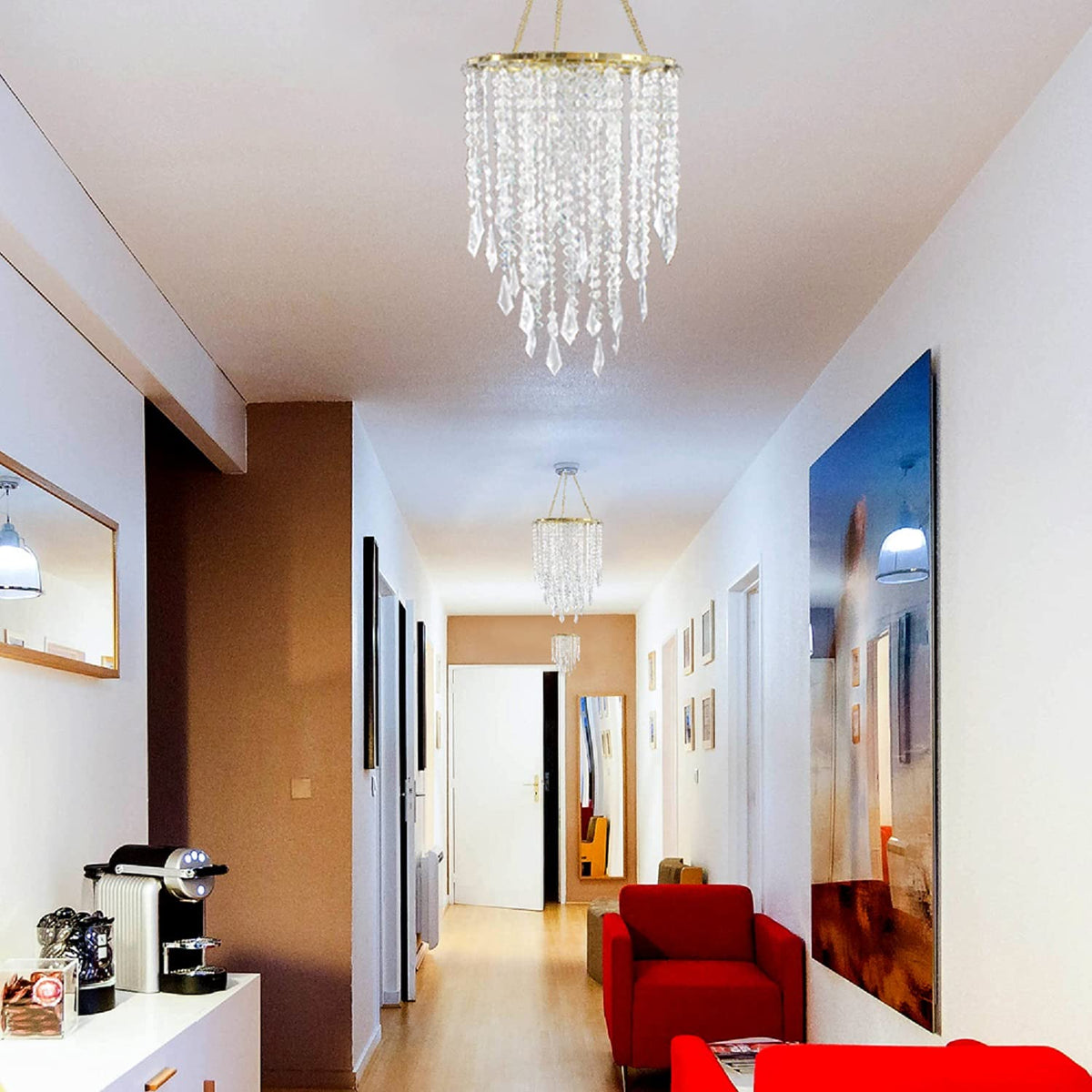 Cioceen wedding party chandelier creating a decorative focal point