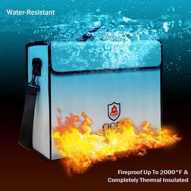 Cioey fireproof bag insulated interior shields contents during emergencies