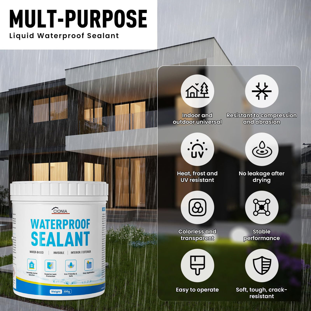 CIONIA water-based sealant brush-application enables easy surface coverage