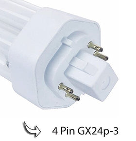 Circle 4-pin GX24q-3 triple-tube bulbs provide instant light in compatible fixtures.