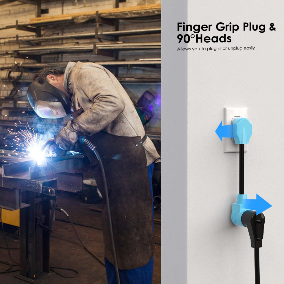 CircleCord welder adapter with 50A 6-50R female socket for welder connections